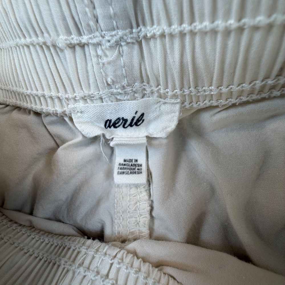 Aerie Go For It Baggy Cargo Pants Womens XS‎ Cream Wide Leg Y2K Gorpcore - Picture 7 of 12